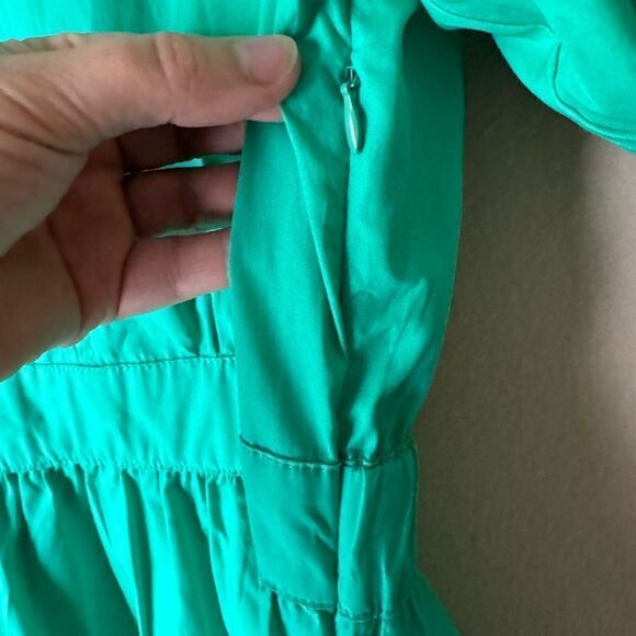 French Connection Poplin Puff Sleeve
V Neck Tiered Fit and Flare Maxi Dress - Picture 9 of 11